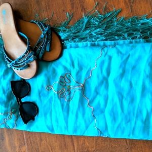 Tourqoise embroidered sarong